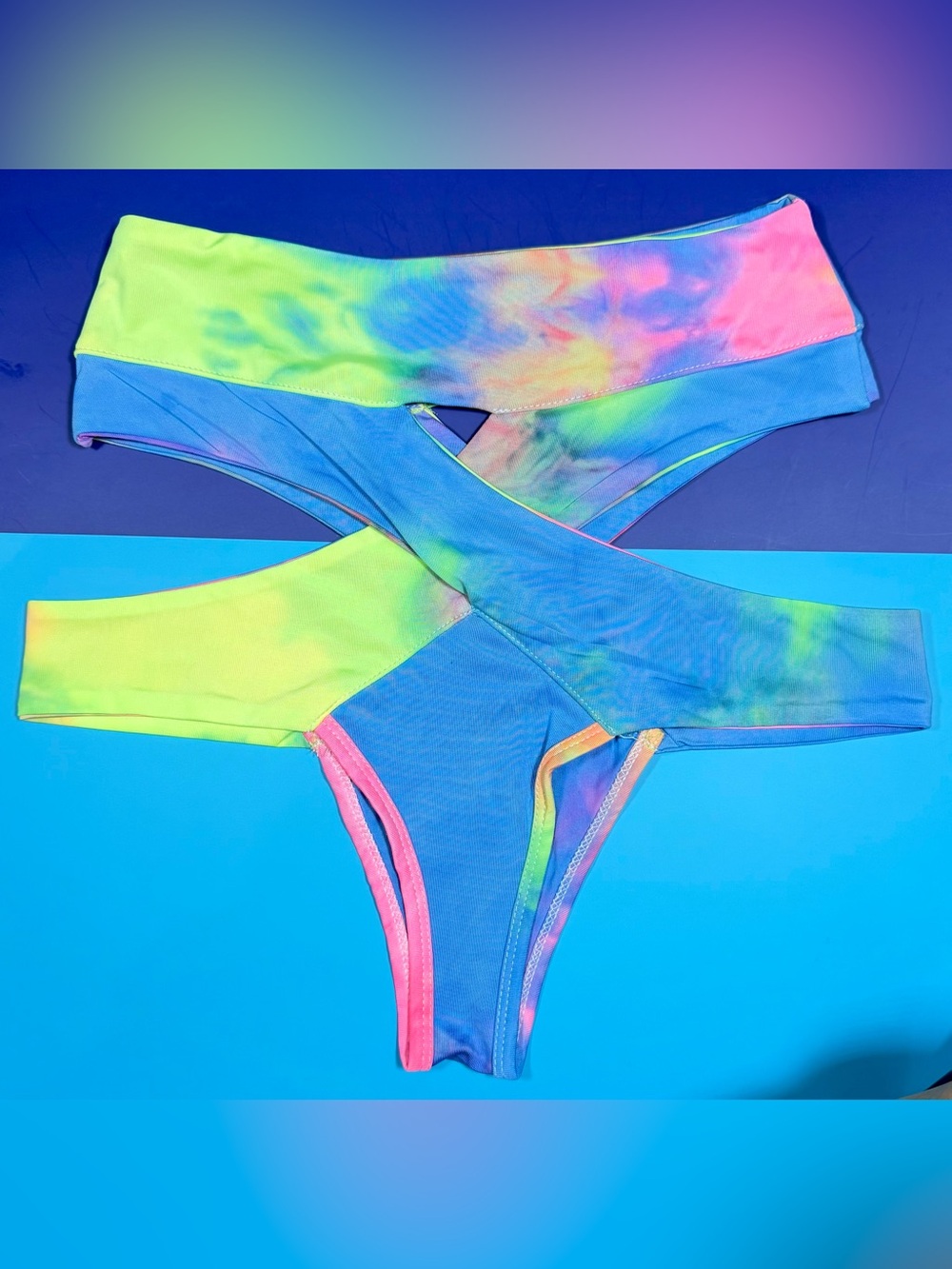 Neon Tie-Dye High Waist Festival Bottom